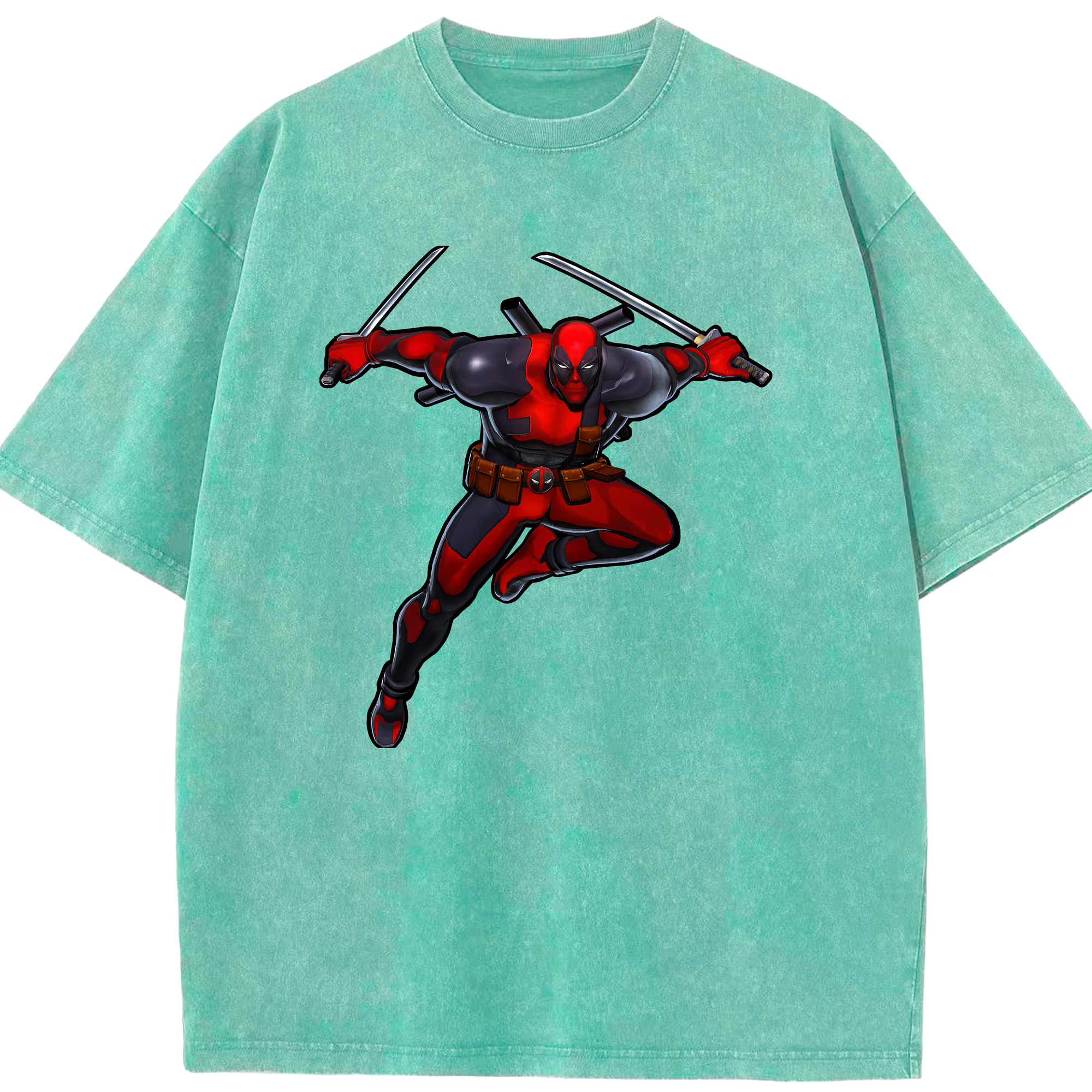 （画像用） Deadpool デッドプール 綿100% ヴィンテージ風 半袖Tシャツ（フロントプリント）